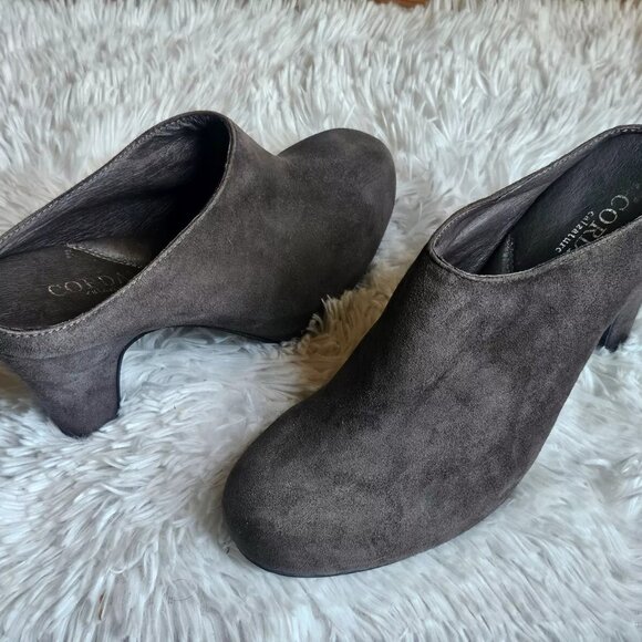 Cordani Calzature Women Mule Shoes Gray Suede Leather Heel Sandal Size 39.5 9US - Picture 2 of 12
